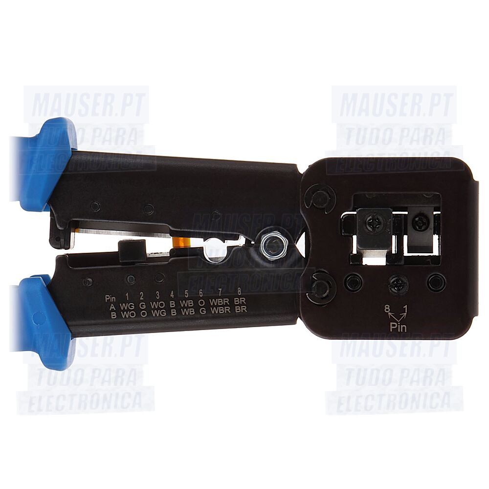 Alicate para cravar fichas RJ11 / RJ45 de tecnologia passante