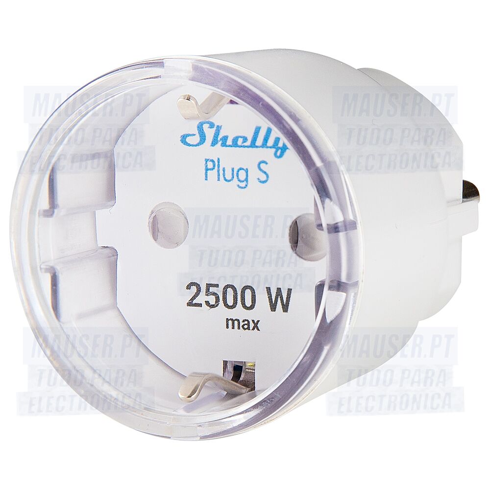 SHELLY Plus Plug S Tomada inteligente Wifi c/ medidor de consumo e LEDs  multicor 230VAC (12A 2500W) - branco